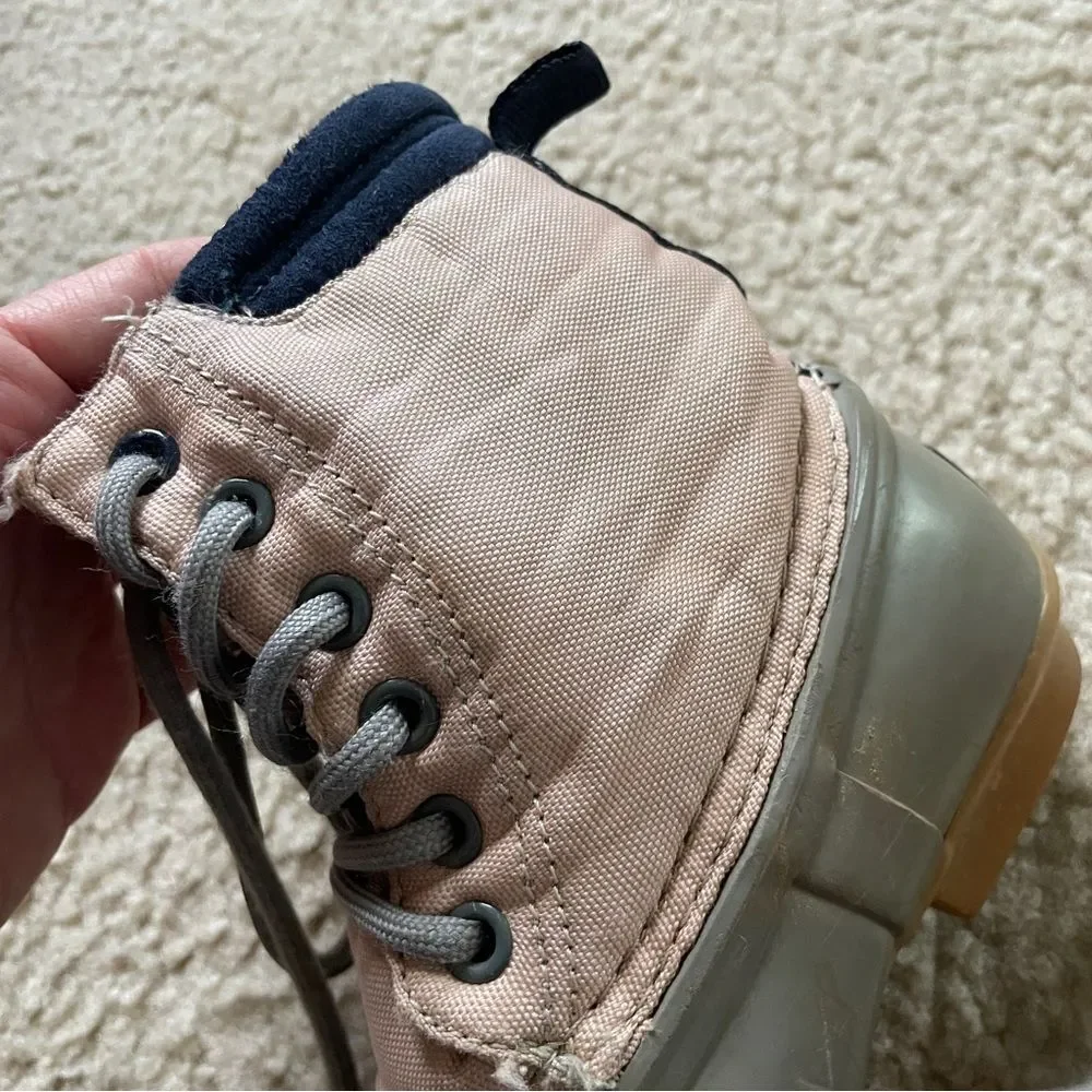 Original Penguin Girls Pink and Gray Duck Boots Size 13 Toddler Winter Rain